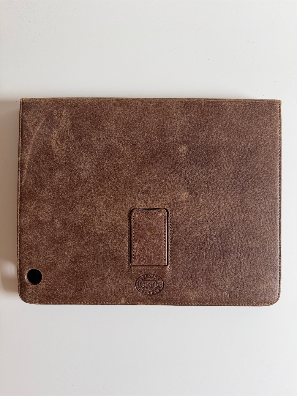 Roots Brown Leather Tablet Cover with Fold Stand
